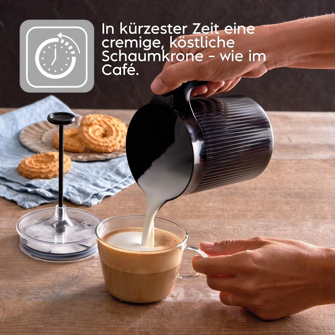 Snips | Cremix - Milchaufschäumer manuell | Farbe Schwarz - Black | 0,50 L | 10 x 14,50 x 15,30 cm |
