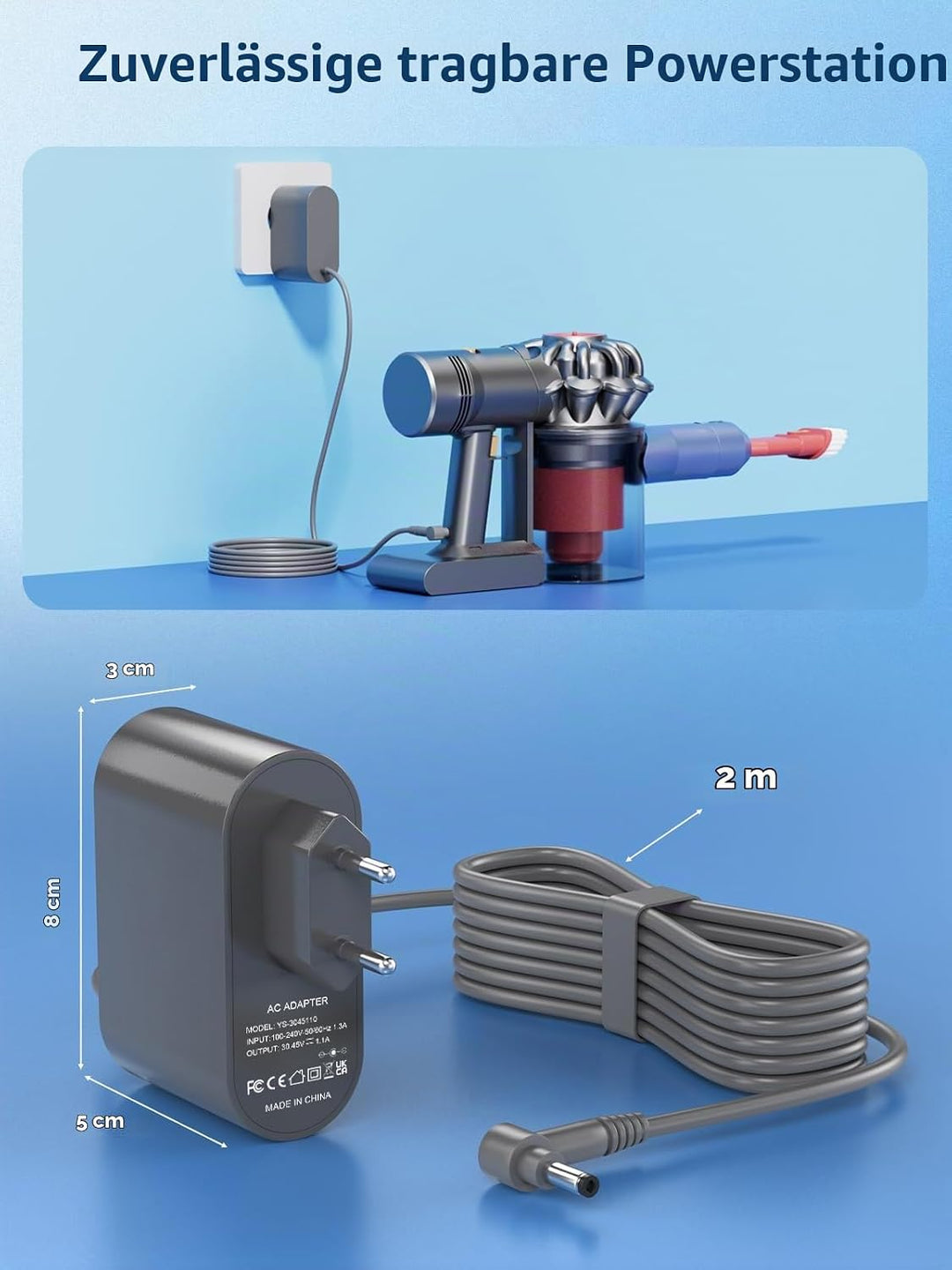 30.45V LadeKabel Ladegerät für Dyson V10 V11 V12 V15 SV12 SV14 SV15 SV16 SV20 SV22, Netzteil für Dys