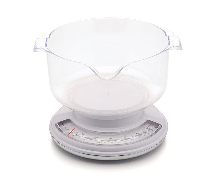 KitchenCraft Mechanische Waage / Analog-Waage mit Tara-Funktion und 2.5 Liter Waagschale, 3 kg, 25 x