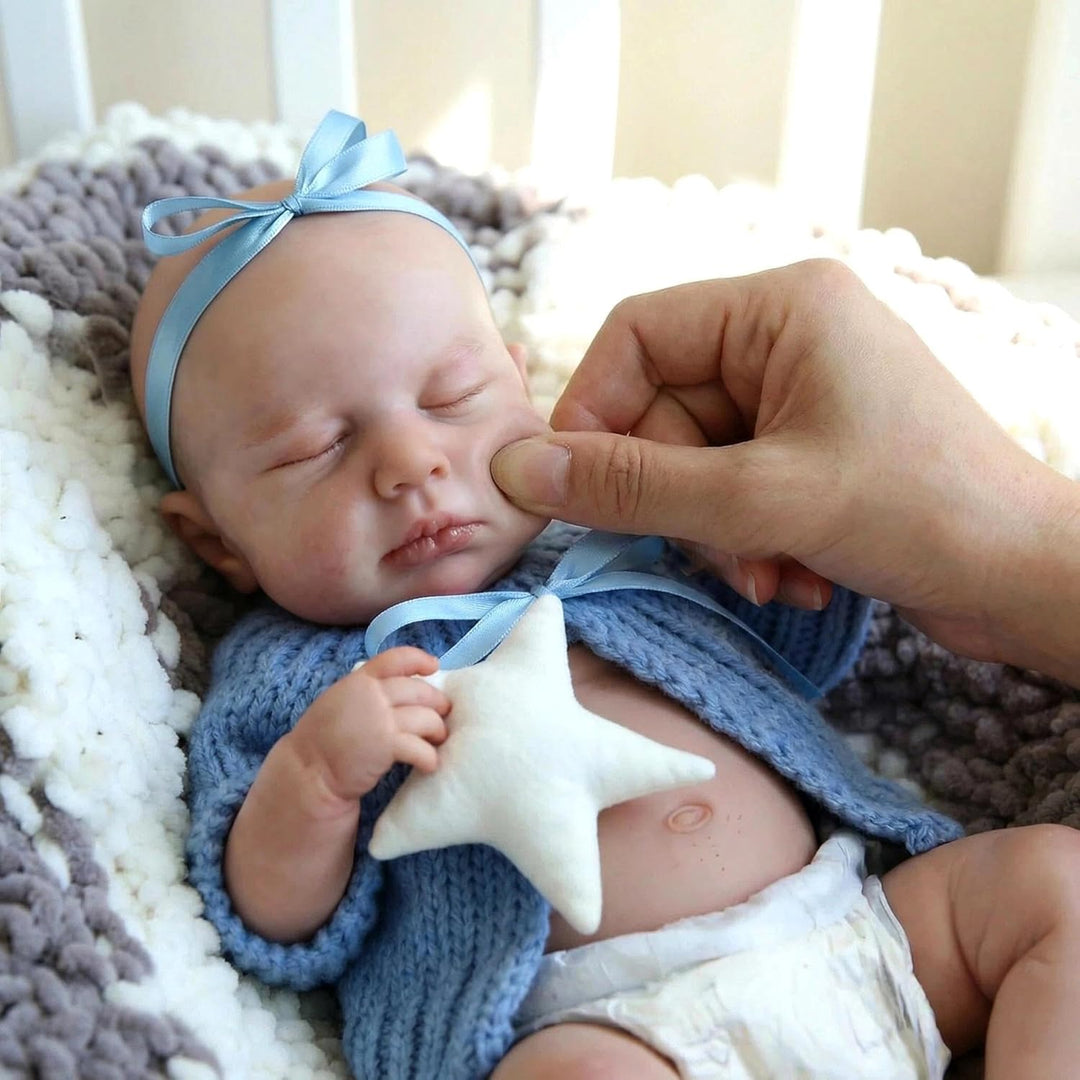 Zero pam Reborn Baby Mädchen-30CM Echtem Silikon Reborn Baby Vollsilikon Lebensecht, Reborn Puppen L