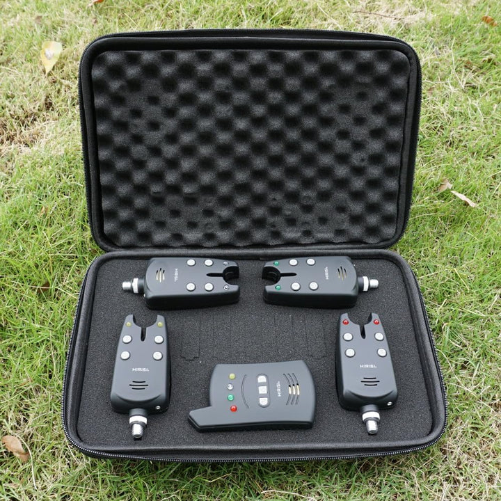 Hirisi Tackle Kabelloses Angeln Alarm Set 1+2 in Schutzhülle für Karpfenangeln B1236 B1236-4, B1236-