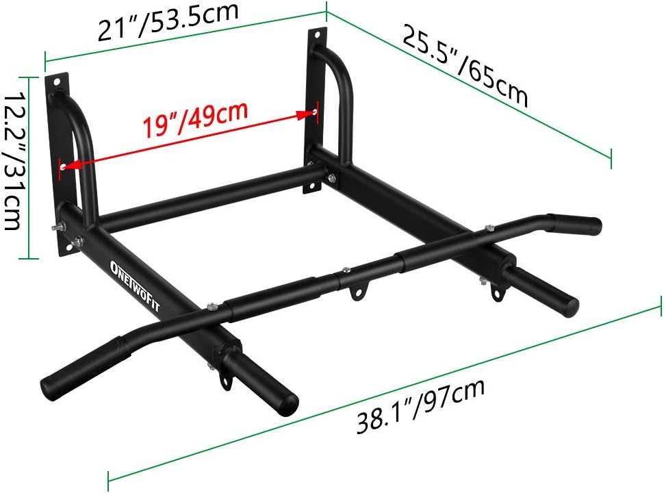 ONETWOFIT Klimmzugstange zur Wandmontage mit einem stabileren Design mit 6 Löchern für den Innen- un