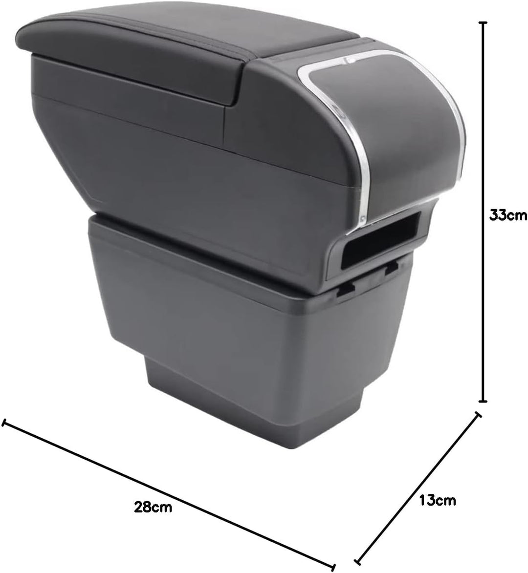 KAERGK Auto Armlehne für Skoda Fabia 3 2015-2017 Doppelschicht Mittelkonsole Grosse Aufbewahrungsbox