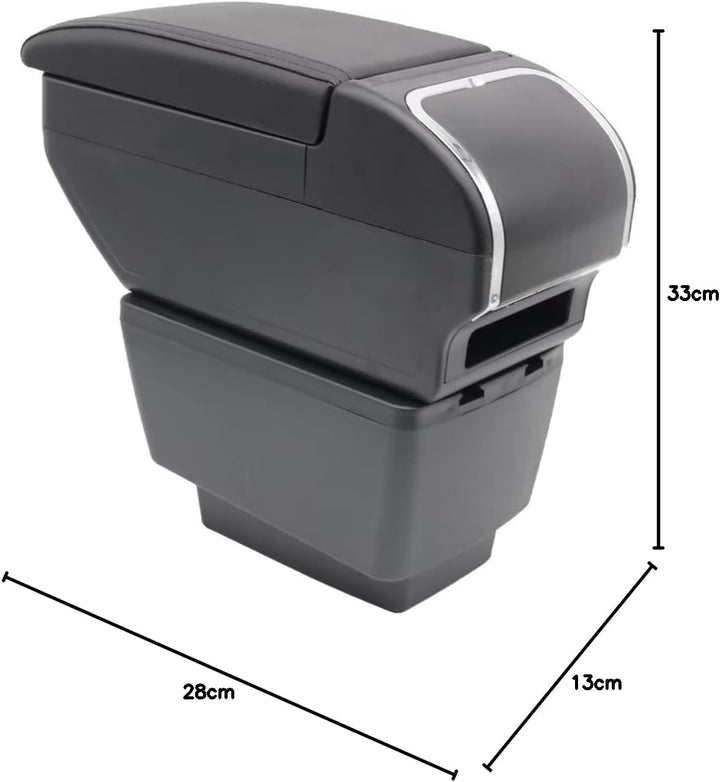 KAERGK Auto Armlehne für Skoda Fabia 3 2015-2017 Doppelschicht Mittelkonsole Grosse Aufbewahrungsbox