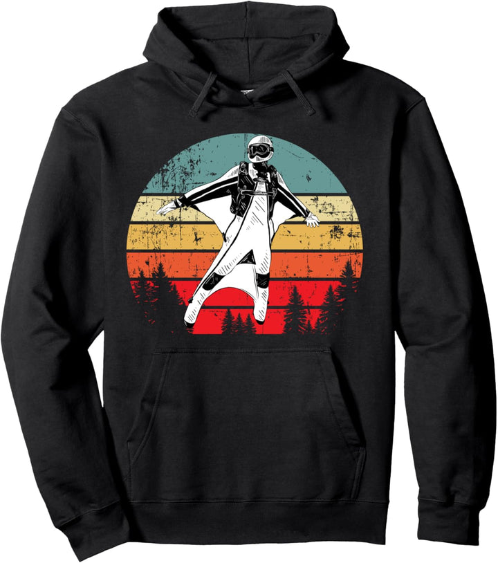 Fallschirmspringen Lustige Vintage Skydiver Wingsuit Pullover Hoodie