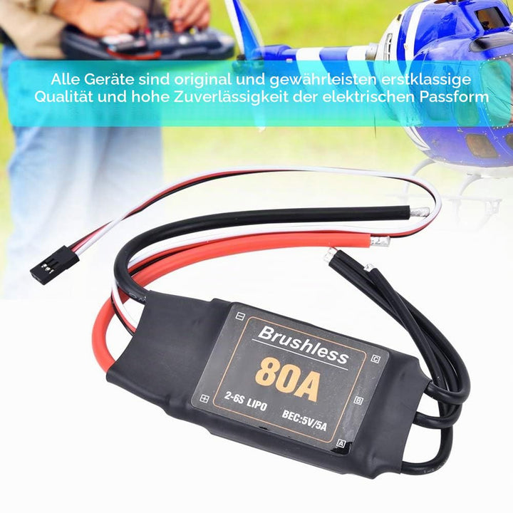 RC ESC, 80A Brushless ESC Elektronischer Drehzahlregler Batterie Niederspannungsschutz 2-6S