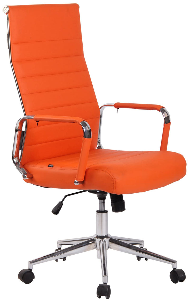 CLP Bürostuhl Kolumbus Kunstleder-Bezug I Höhenverstellbarer Schreibtischstuhl, Farbe:orange, Orange