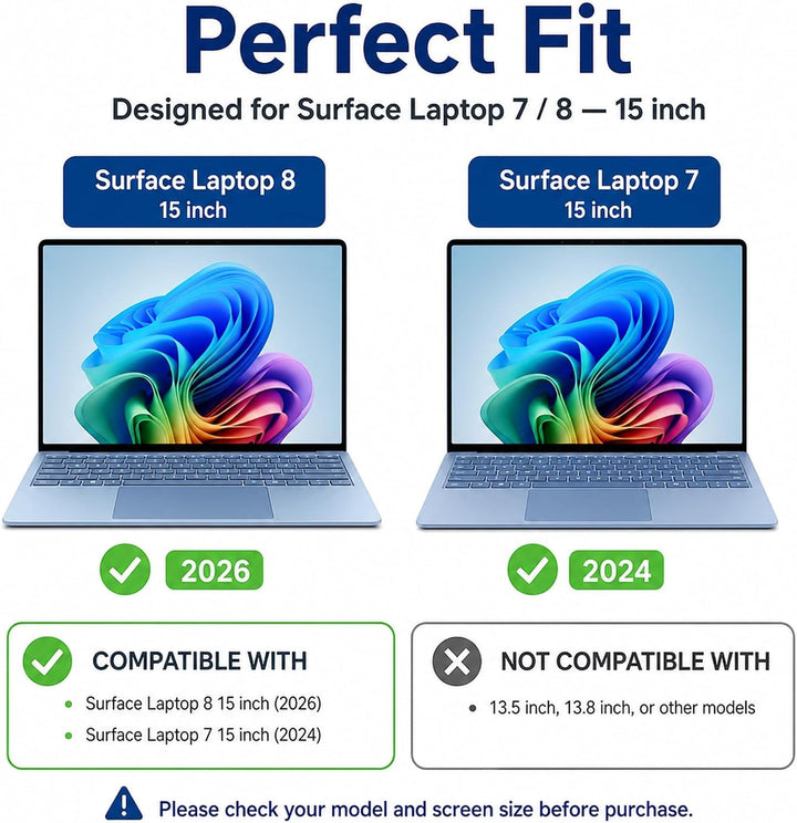MEGOO Microsoft Surface Laptop 7 (2024, 15 Zoll) Glas Schutzfolie - Kratzfest, Einfache Installation