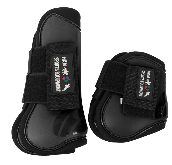 HKM 8566 Springgamaschen und Streichkappen 4er Set, gefüttert, Pony Cob Full Pony Violett/Schwarz, P