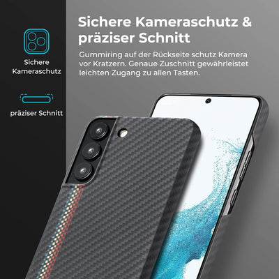 pitaka Magnetische Hülle für Samsung Galaxy S22 Plus 6,6 Zoll Ultradünne Handyhülle aus 1500D Aramid