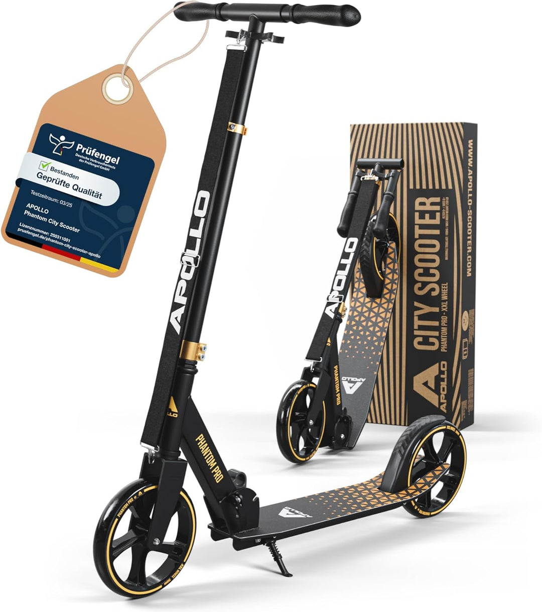 Apollo Phantom Pro City Scooter - XXL-Räder, faltbar, höhenverstellbar, Tretroller für Erwachsene, K