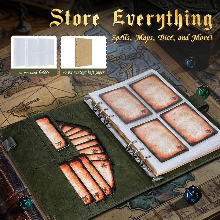 Zauberspruch-Kartenhalter für DnD/RPG, Taschen-Zauberbuch und Referenzkartenhalter, Foliant of Recol