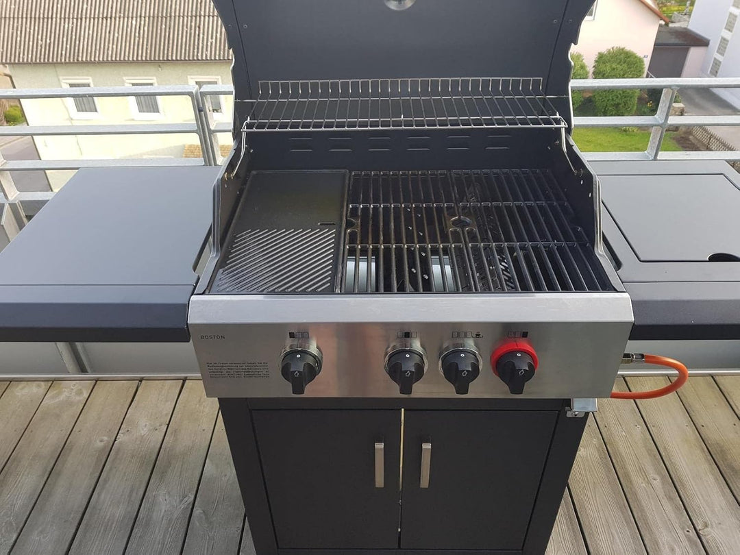 GFTIME 43 x 63cm Gusseisen Grillrost Grillplatte für Enders Boston 3, Monroe Pro 3, für Charbroil, B