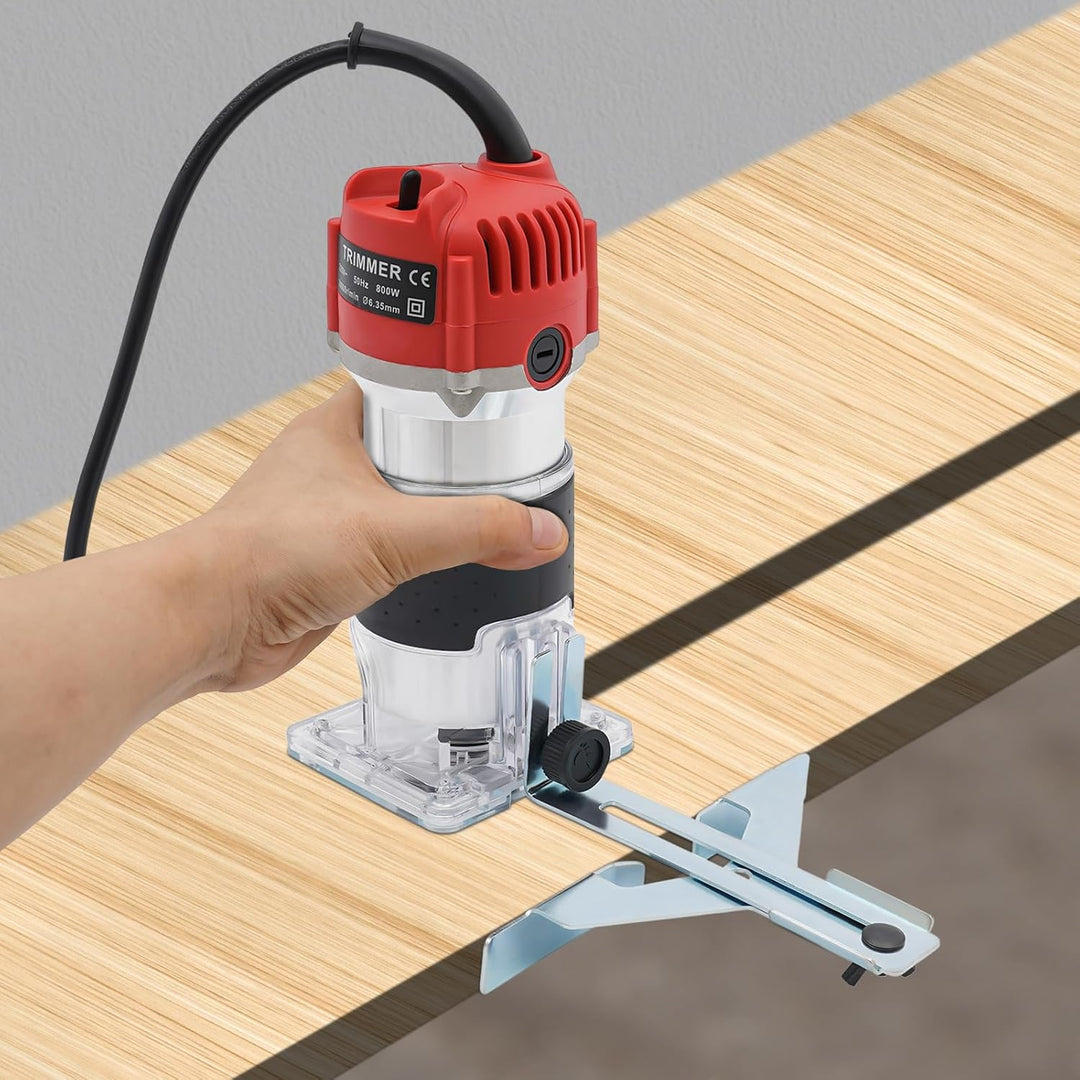 Elektrische OberfräSe, 800w EinhandfräSe Trimmer,HandfräSe Mit Transparenter GrundkantenfüHrung FüR