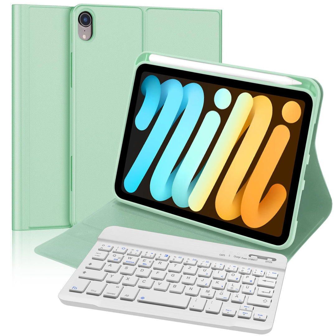 Tastatur für iPad mini 7 (A17 pro) 2024/Mini 6 2021 8.3 Zoll, QWERTZ Deutsches Tastatur Magnetische