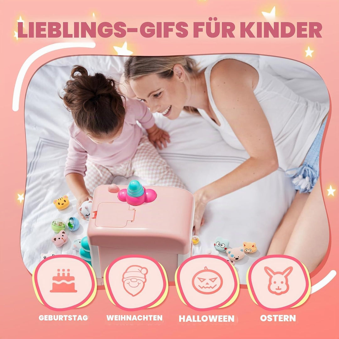 Skirfy Unicorns Greifautomat, Mini-Verkaufsautomat mit Licht und Musik, Süssigkeiten- und Spielzeug-