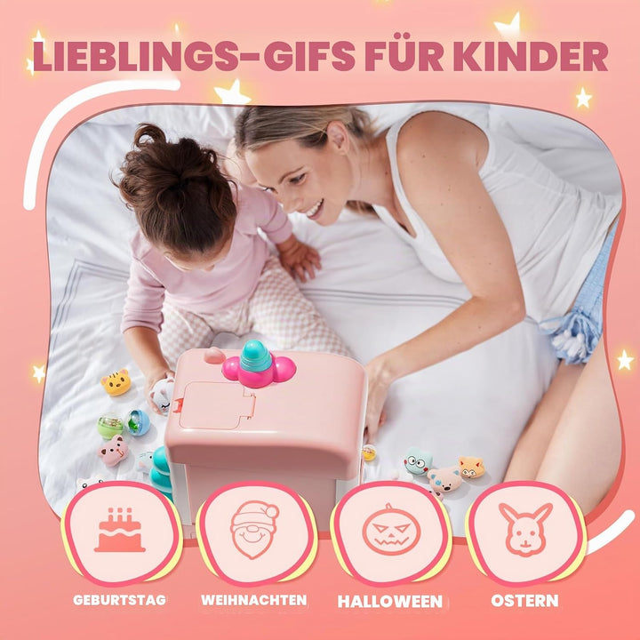 Skirfy Unicorns Greifautomat, Mini-Verkaufsautomat mit Licht und Musik, Süssigkeiten- und Spielzeug-