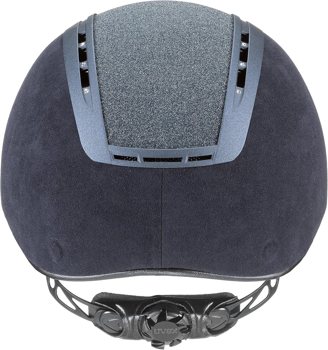 Uvex Reithelm suxxeed Glamour Blue Kristalle blau Veloursimitat Glitzereinsatz blue 55-56 cm, blue 5