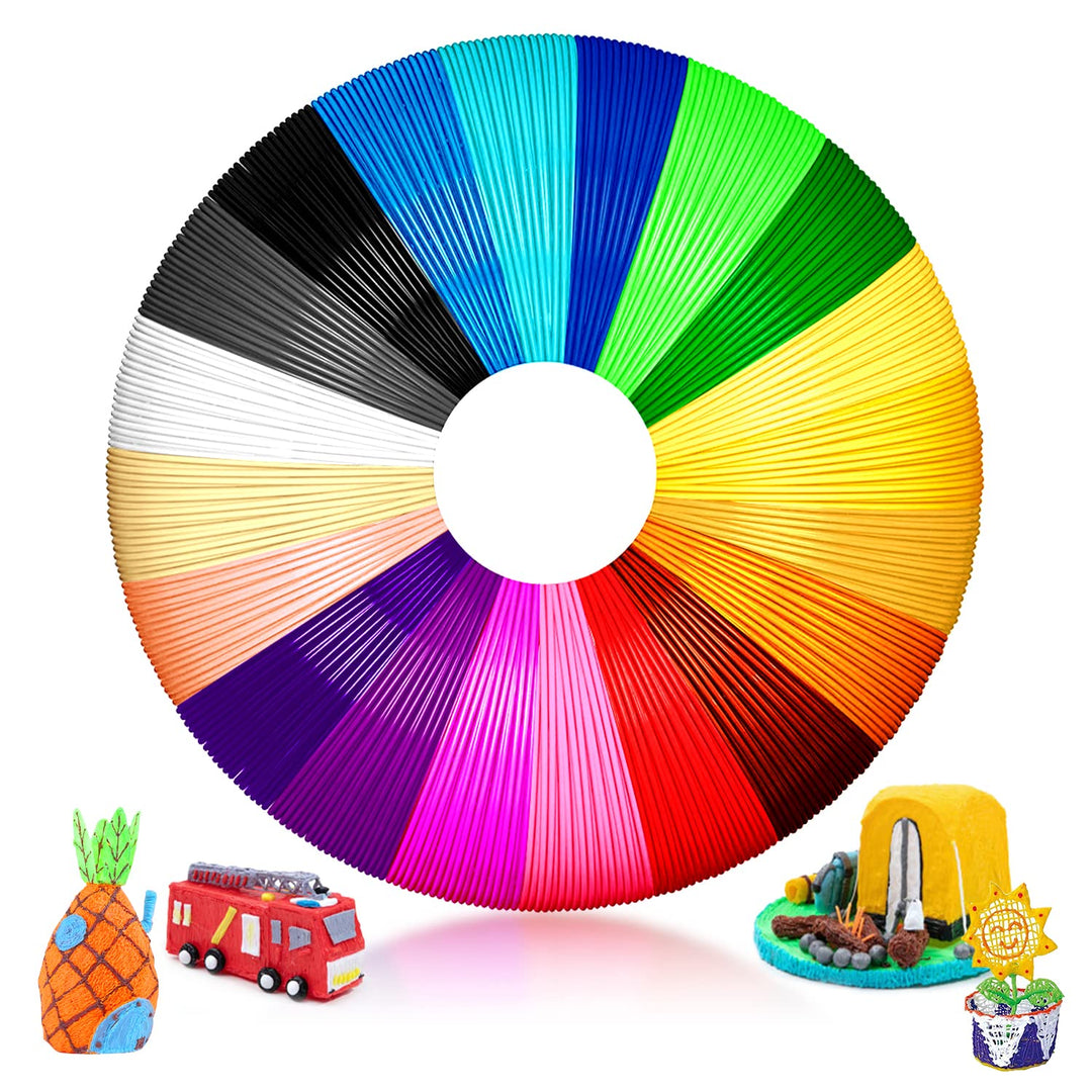 3D Stift Filament PCL, 20 Farben, je 10M – 3D Pen PCL Filament 1,75mm, 3D Stift Farben Set für Niedr