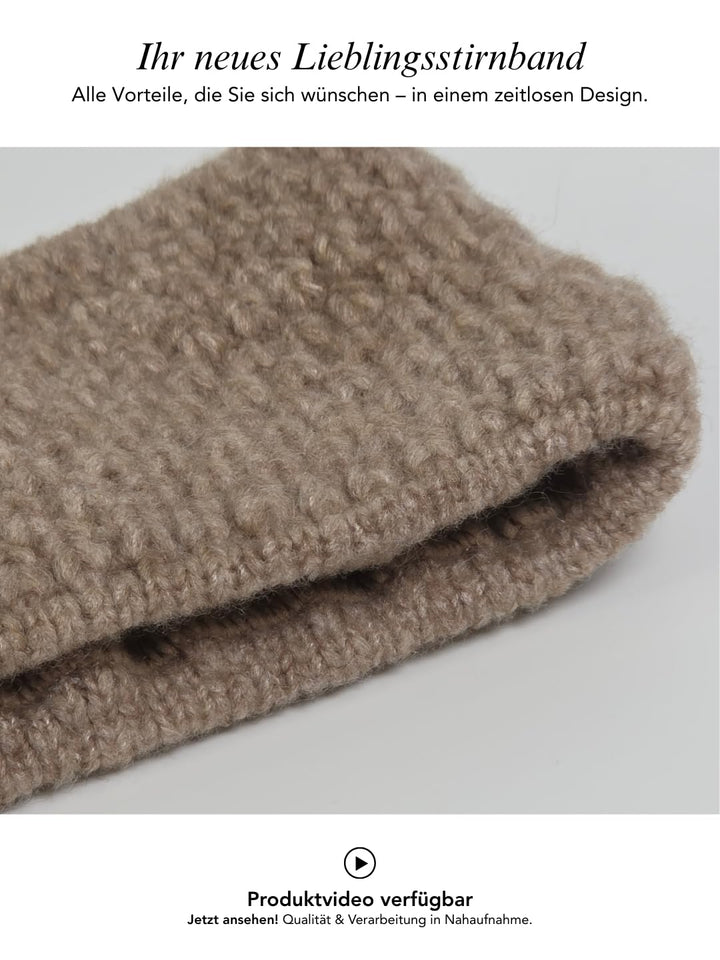 Baesics Stirnband Taupe für Damen & Herren – warme & elastische Unisex Ohrenwärmer mit Fleecefutter