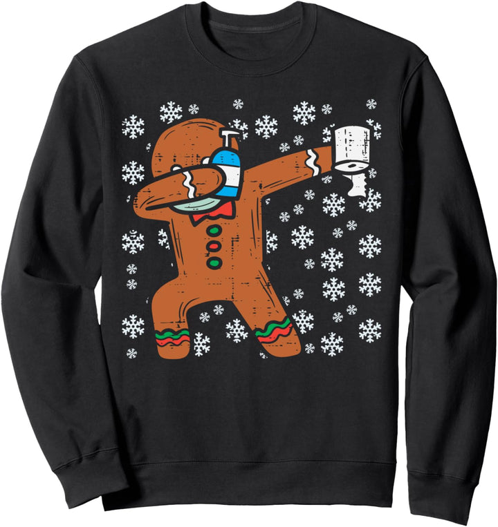 Dabbing Gingerbread Toilet Paper Ugly Xmas Quarantine Gift Sweatshirt