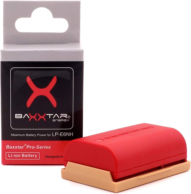 Baxxtar (2X) Pro LP-E6NH (2250mAh) kompatibel mit Canon R5 R6 R7 (Nicht mit R5c) usw. - Mini 18602 L