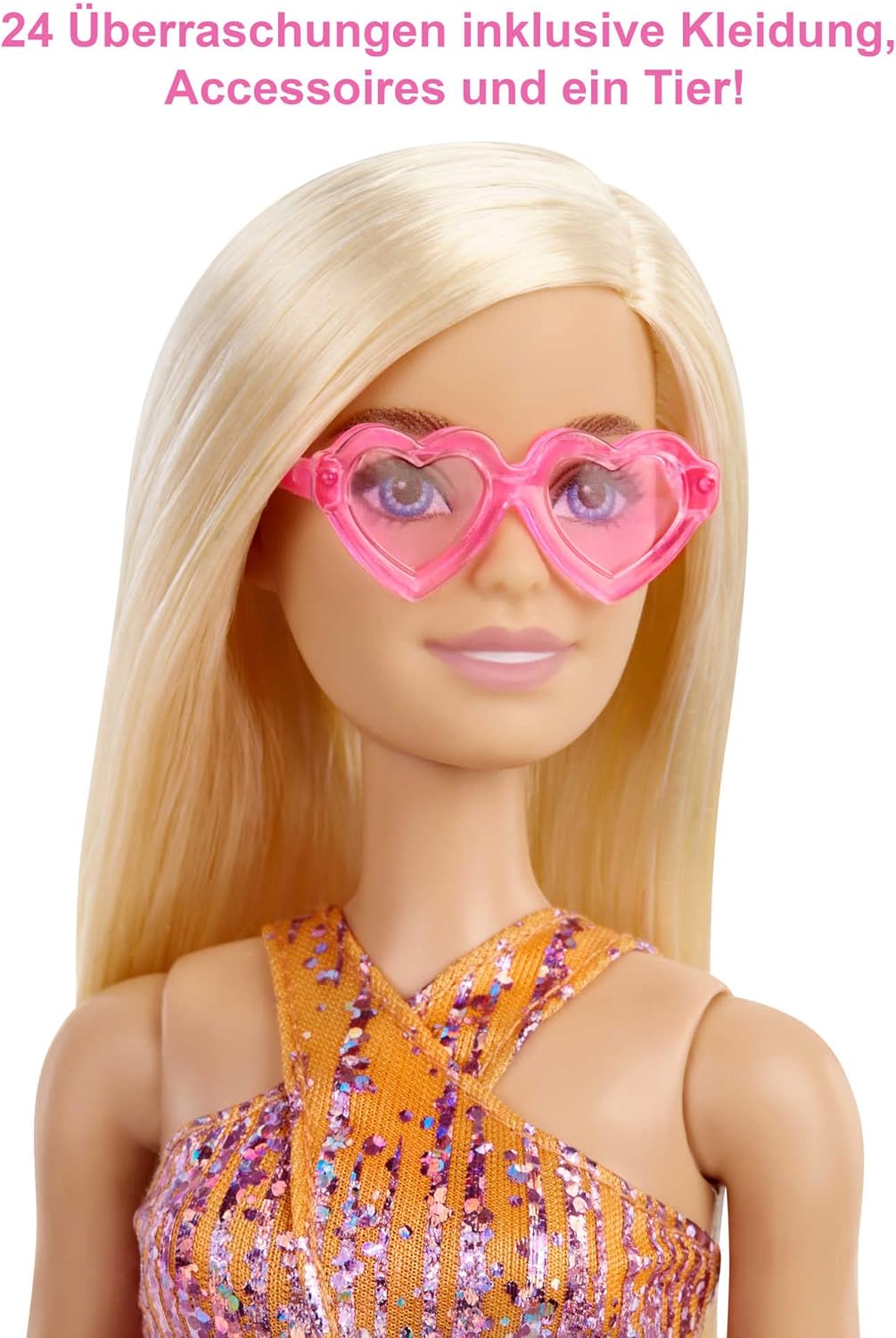 Barbie GYN37 - Adventskalender mit einer Barbie Puppe, 24 Überraschungen, Kleidung und Accessoires f