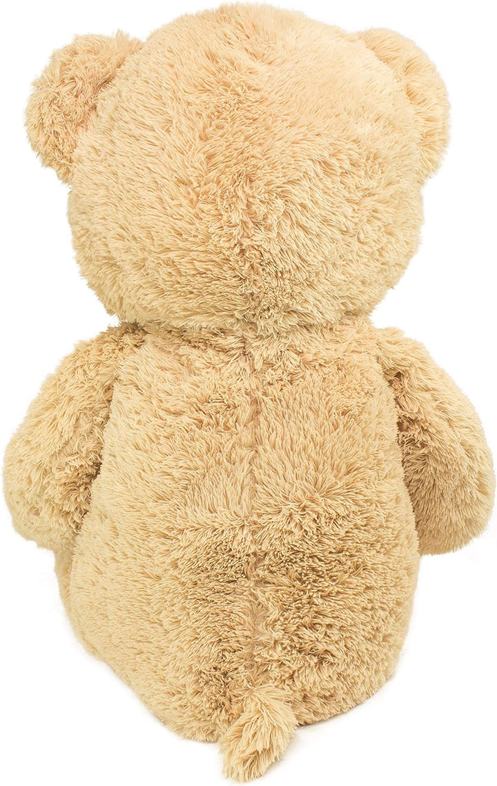 BRUBAKER XXL Teddybär 100 cm gross Beige mit einem Ich Liebe Dich Herz Stofftier Plüschtier Kuschelt