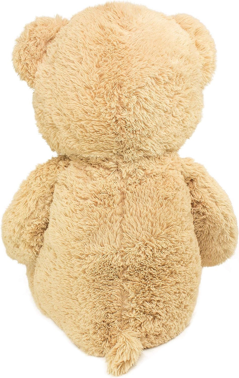 BRUBAKER XXL Teddybär 100 cm gross Beige mit einem Ich Liebe Dich Herz Stofftier Plüschtier Kuschelt