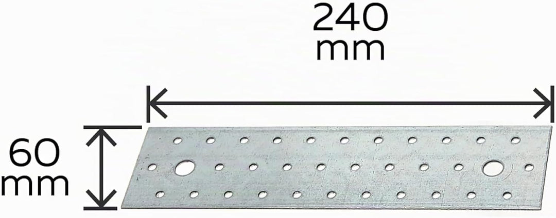 Alberts 847241 Lochplatte | sendzimirverzinkt | 240 x 60 mm | 25er Set 240 x 60 mm / 25 Stk., 240 x