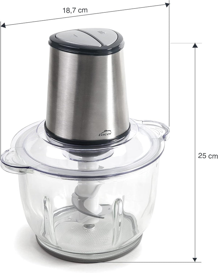 Lacor - 69077 - Automatischer Cutter, Food Chopper, Chopper mit ultra-widerstandsfähigen Klingen, BP