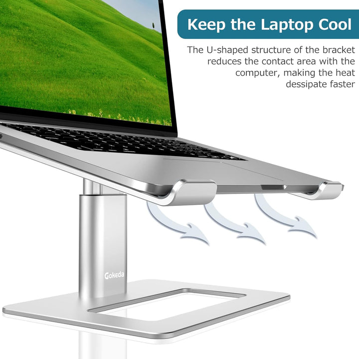 GOKEDA Laptop ständer, ergonomisch Verstellbarer Computerständer, Höhenhalter aus Aluminiumlegierung