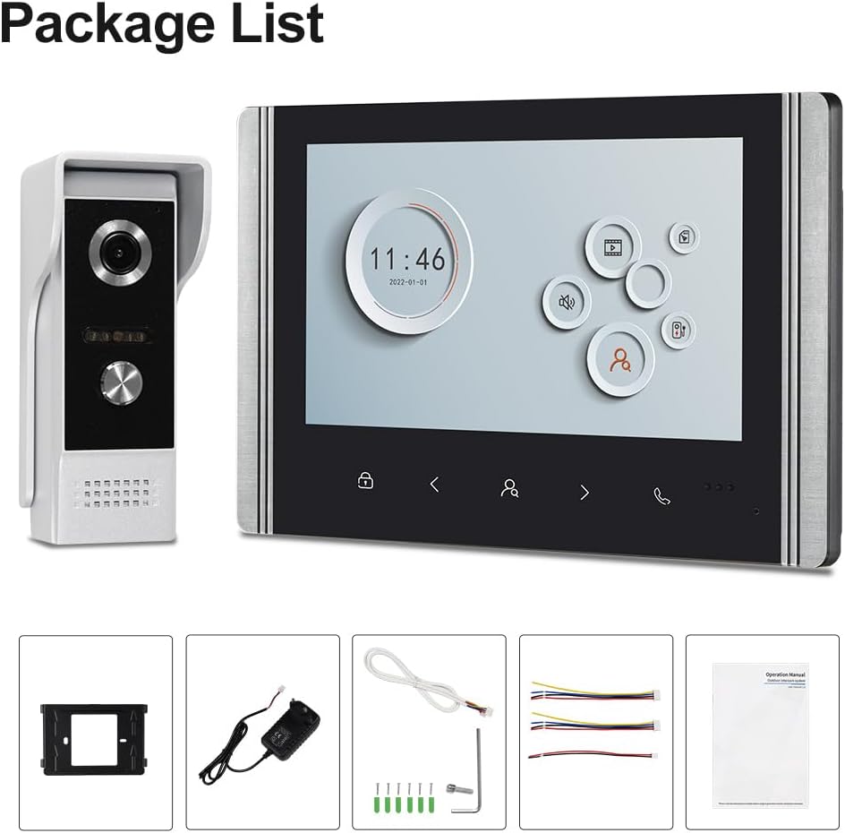 WLAN Tuya Video Türtelefon Intercom System für Zuhause, 1080P HD Video-Türglocke-Kamera mit Monitor,