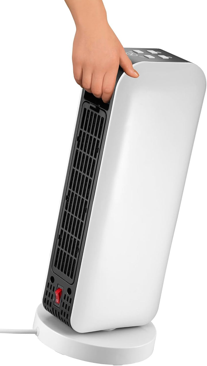 UNOLD 86430 Keramik-Heizlüfter Design, Fernbedienung mit Batterien, 2000 W, 230 V, Schwarz/Weiss