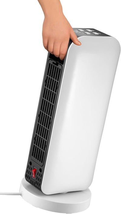 UNOLD 86430 Keramik-Heizlüfter Design, Fernbedienung mit Batterien, 2000 W, 230 V, Schwarz/Weiss