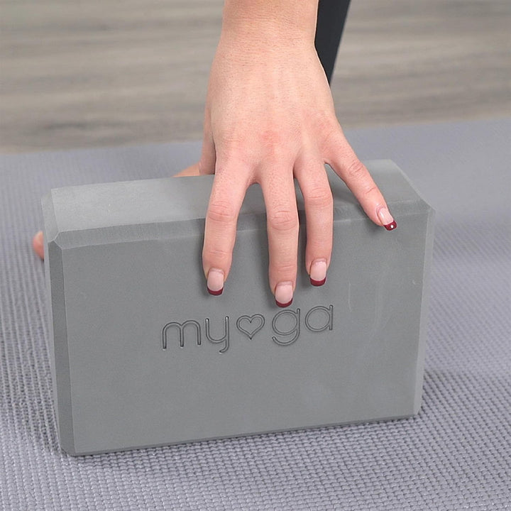 Myga Yoga-Starter-Set – Yogamatte, 2 Yoga-Blöcke und Yogagurt – Starter-Set mit Matte, 2 Steinen & M