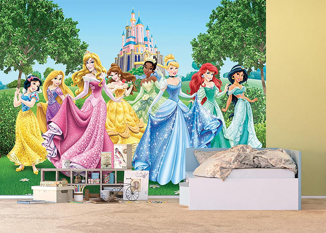 AG Design FTD 2207 Disney Princess Prinzessinen, Papier Fototapete - 360x254 cm - 4 teile, Papier, m