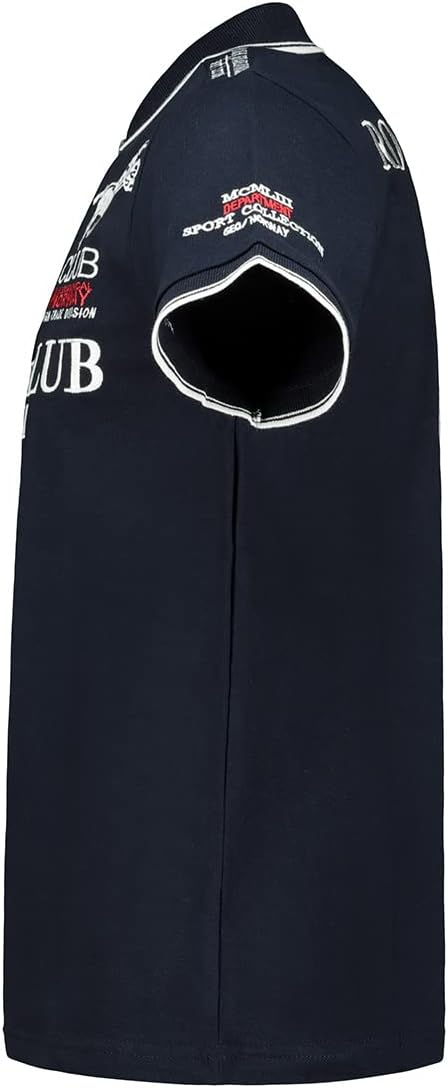Geographical Norway KERATINE Men - Herren Classic Print Polo Shirt - Baumwolle Kurzarm Casual Zipped