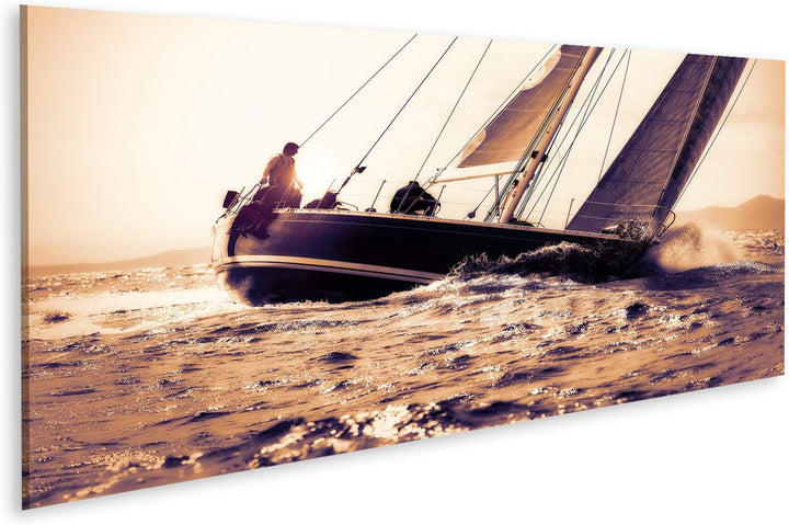 islandburner Bild auf Leinwand Segelboot Segeln Sonnenuntergang Bilder Wandbilder Poster Leinwand 12