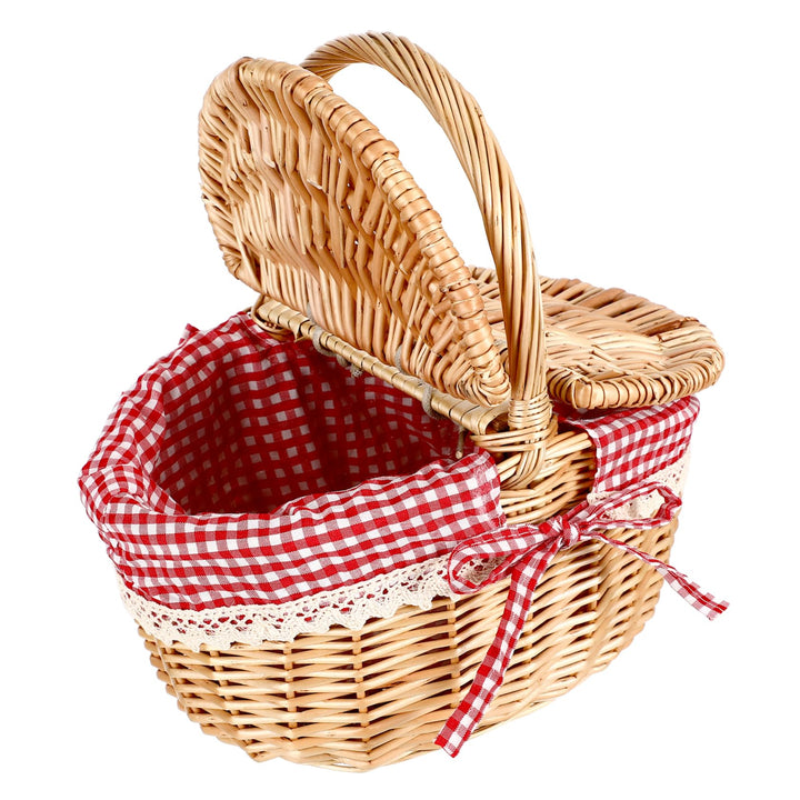 Garneck Picknickkorb Aus Rattan Kleiner Weidenkorb Rotkäppchen-picknickkorb Weidenkorb Mit Griff Ost