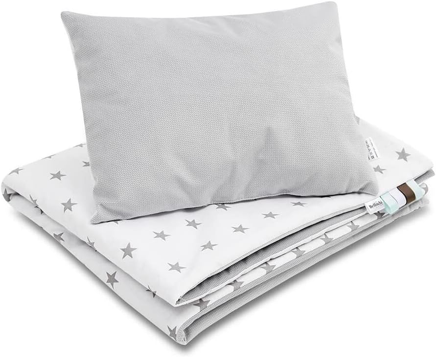 Bellochi Multifunktional Baby Decke Set - Doppelseitig Baby Bettwäsche 75x100 cm und Kissen 30x40cm