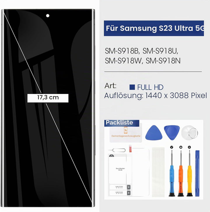 Atwist OLED Bildschirm für Samsung Galaxy S23 Ultra 5G Display für Samsung S23 Ultra 5G LCD Bildschi