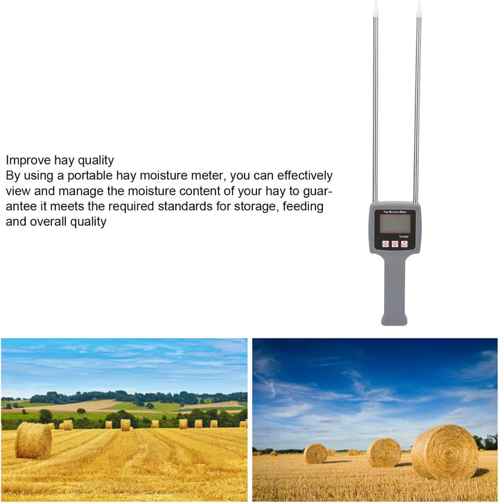 Tragbares Heu Feuchtigkeitsmessgerät, Präziser Heu Tester mit Sonde Zur Überwachung und Sicherstellu