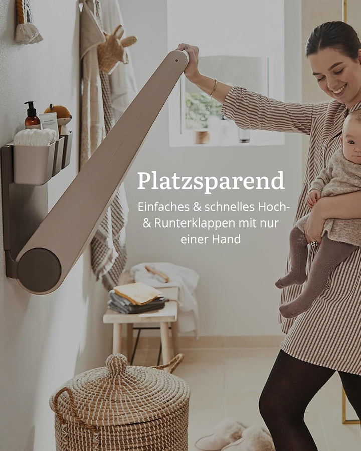 Leander Wally™-Wandwickeltisch Cappuccino - Klappbare Wickelkommode für Wandmontage - Wickeltisch Or