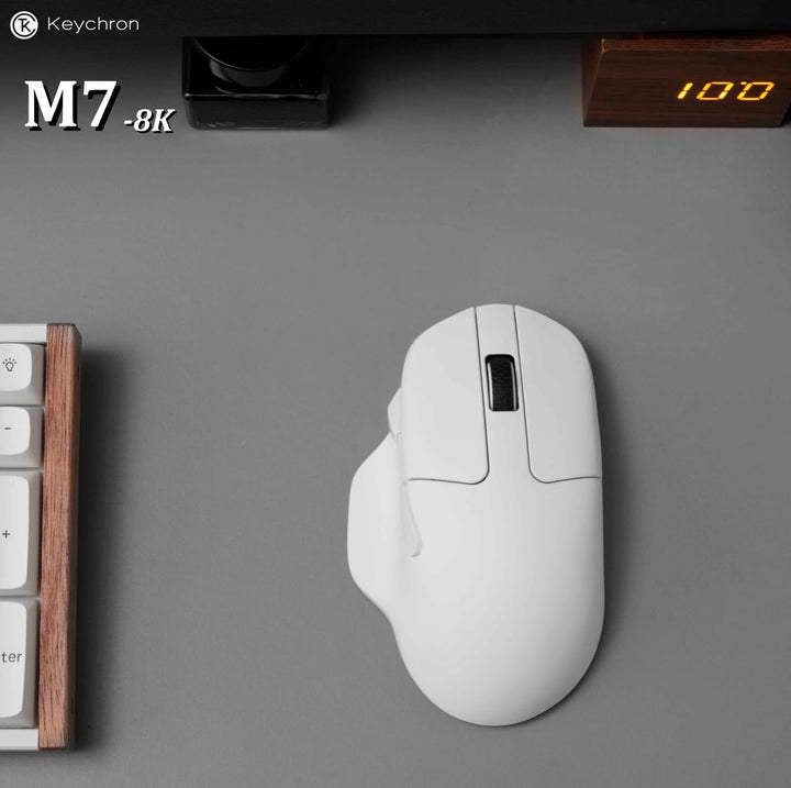 Keychron M7 8K Kabellose Gaming Maus – PixArt 3950 Sensor, 30000 DPI, 2.4G/Bluetooth/USB-C, 63g Ultr