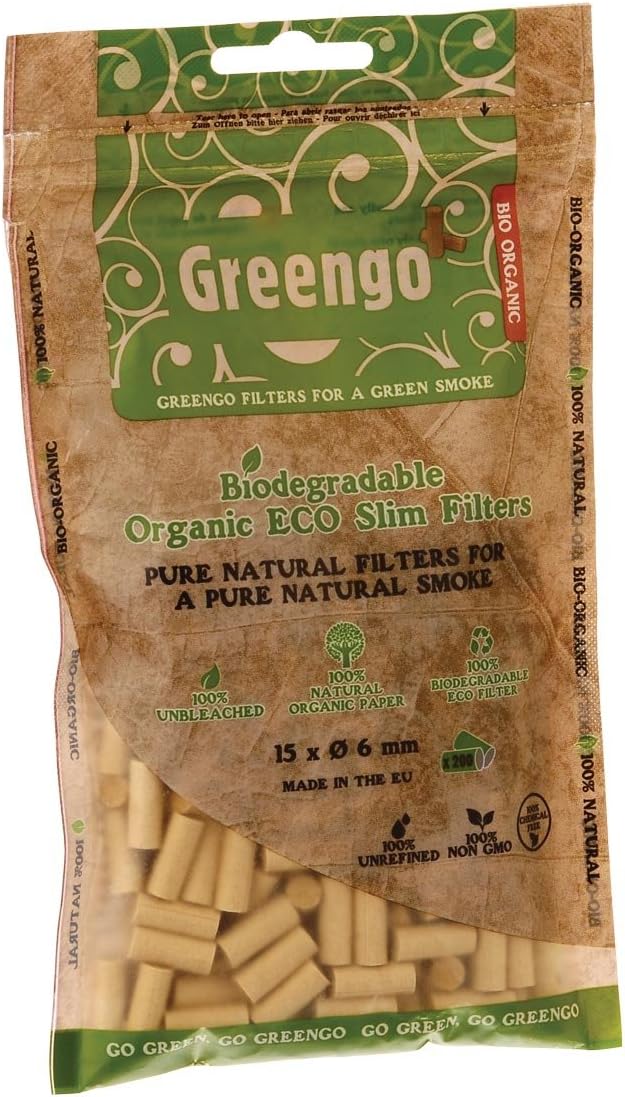 Greengo Organic ECO Filter Slim biologisch abbaubar ungebleicht 1 Display (20 Beutel)