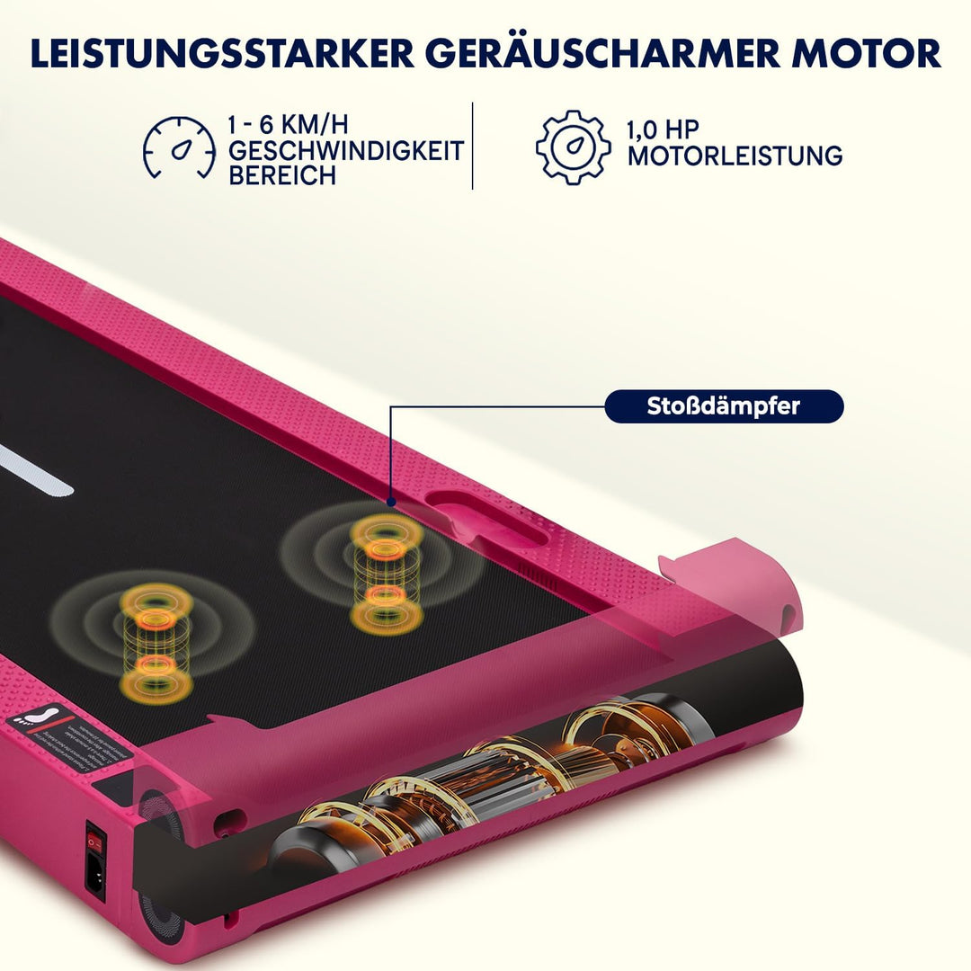 SQUATZ 2-in-1 Walking Pad Laufband, klappbar und platzsparend, ideal für Zuhause und Büro, unter Sch