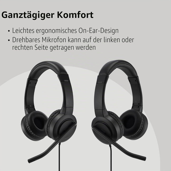 Kensington H1000 USB-C On Ear-Headset, Ultrabequemer HD-Audio-Kopfhörer mit Mikrofon und Kabel, Prof