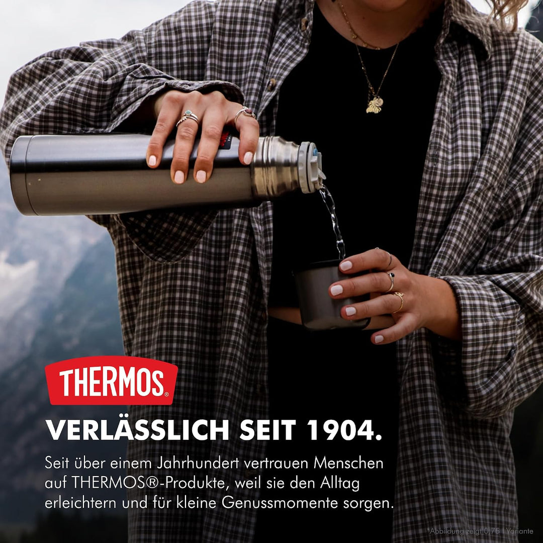 THERMOS LIGHT &amp; COMPACT BEVERAGE BOTTLE 0,75l, stone grey, Thermosflasche Edelstahl, Isolierflasche