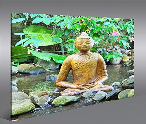 islandburner Bild Bilder auf Leinwand Buddha Natur 1p XXL Poster Leinwandbild Wandbild Dekoartikel W